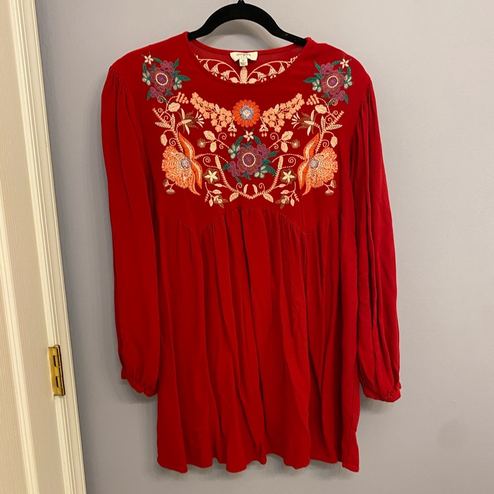 Red Emroidered Dress